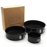 Set de 3 bucati forme rotunde pentru prajituri, metalice, culoare negru